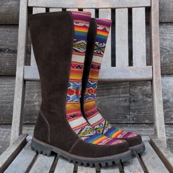 Shoes - Huella Minero Tall Boots Boho Chic Colorful